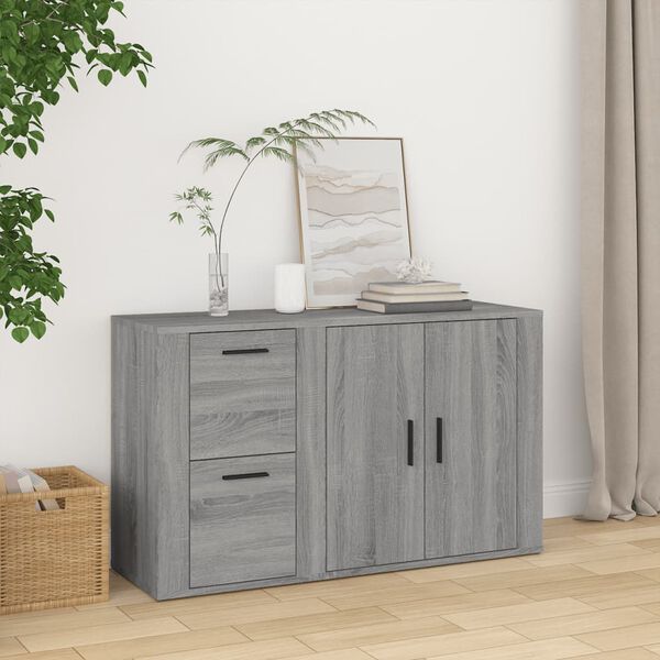 vidaXL Buffet Sonoma gris 100x33x59,5 cm Bois d'ing&eacute;nierie