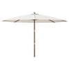 vidaXL Parasol de jardin avec mât en bois sable 400x273 cm