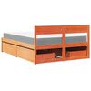 vidaXL Lit avec tiroirs/matelas cire marron 120x190 cm bois massif pin