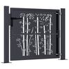 vidaXL Portail de jardin Anthracite 100x75 cm Acier Design Bambou