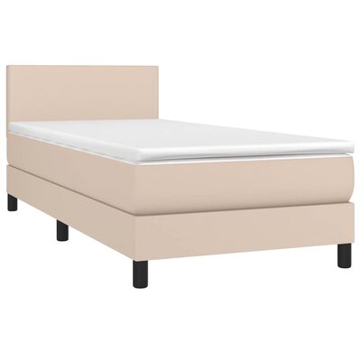 vidaXL Sommier à lattes de lit avec matelas Cappuccino 100x200 cm