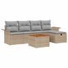 vidaXL Ensemble de canap&eacute; de jardin 6 pc Beige polyrotin