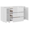vidaXL Buffet et 3 tiroirs Blanc brillant 120x41x75 cm Bois ingénierie