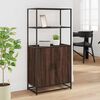 vidaXL Buffet haut ch&ecirc;ne marron 68x35x139 cm bois d'ing&eacute;nierie m&eacute;tal