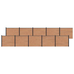 vidaXL Panneau de cl&ocirc;ture 10 pcs WPC et Aluminium Marron