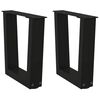 vidaXL Pieds de table basse en forme de V, 2 pi&egrave;ces, noir, 40 x (30-31,3) cm, acier