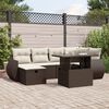 vidaXL Salon de jardin avec coussins 7 pcs marron r&eacute;sine tress&eacute;e