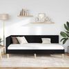 vidaXL Cadre de lit d'angle Noir 90 cm x 190 cm Tissu et Contreplaqu&eacute;