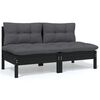 vidaXL Salon de jardin 7 pcs avec coussins bois de pin massif