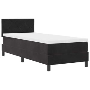 vidaXL Lit &agrave; ressort LED avec matelas Noir 80 x 200 cm Velours