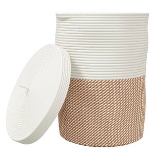 vidaXL Panier de rangement et couvercle marron et blanc &Oslash;37x50cm coton