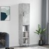 vidaXL Buffet haut Gris b&eacute;ton 34,5x34x180 cm Bois d'ing&eacute;nierie