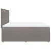 vidaXL Sommier &agrave; lattes de lit avec matelas Taupe 200x200 cm Tissu