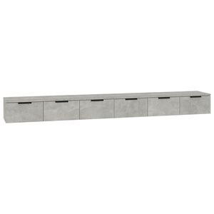 vidaXL Armoires murales 2 pcs Gris b&eacute;ton 102x30x20cm Bois d'ing&eacute;nierie