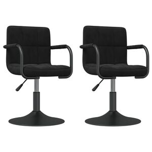 vidaXL Chaises pivotantes &agrave; manger lot de 2 noir velours