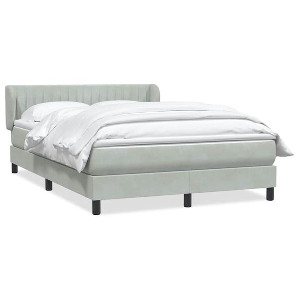 vidaXL Sommier &agrave; lattes de lit et matelas gris clair 140x220cm velours