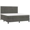 vidaXL Sommier &agrave; lattes de lit avec matelas LED Gris fonc&eacute; 160x200 cm