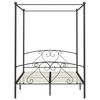 vidaXL Cadre de lit &agrave; baldaquin sans matelas gris m&eacute;tal 140x200 cm