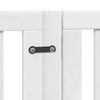 vidaXL Barri&egrave;re pour chiens et porte 6 panneaux blanc bois de peuplier