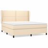 vidaXL Sommier &agrave; lattes de lit avec matelas Cr&egrave;me 160x200 cm Tissu