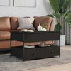 vidaXL Table basse noir 85x50x50 cm bois d'ing&eacute;nierie et m&eacute;tal