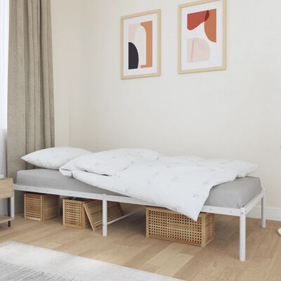 vidaXL Cadre de lit métal sans matelas blanc 75x190 cm