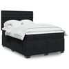 vidaXL Sommier &agrave; lattes de lit avec matelas Noir 140x200 cm Velours