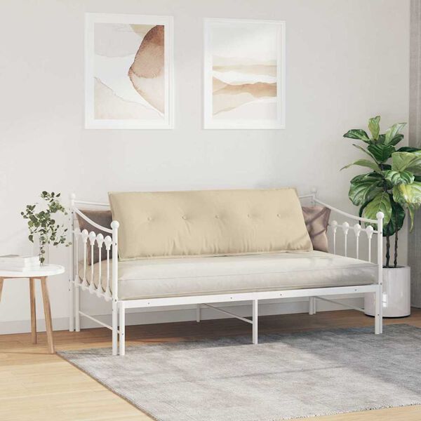 vidaXL Coussin de Dos Cr&egrave;me 140 x 19 x 50 cm tissu