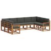 vidaXL Ensemble de canap&eacute;s d'ext&eacute;rieur 9 pcs Naturel et Anthracite