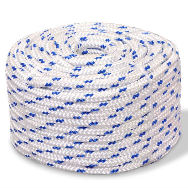 vidaXL Corde de bateau Polypropyl&egrave;ne 16 mm 250 m Blanc