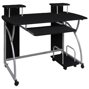 vidaXL Bureau d'ordinateur Noir 110x52x88,5 cm Bois d&rsquo;ing&eacute;nierie