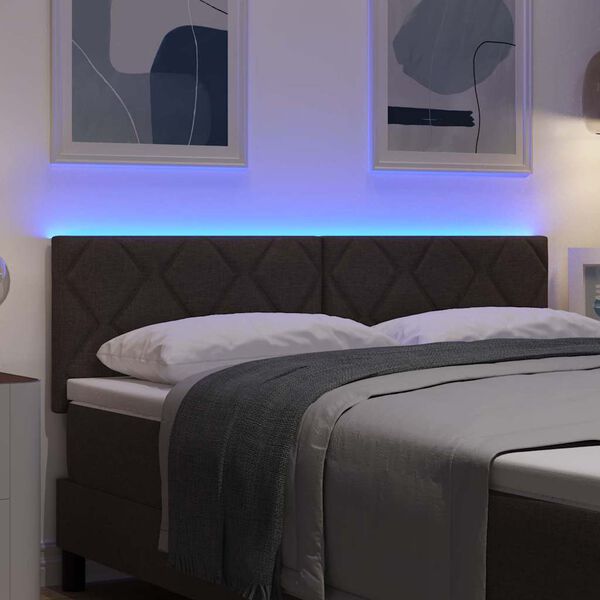 vidaXL T&ecirc;te de lit Marron 144 cm tissu