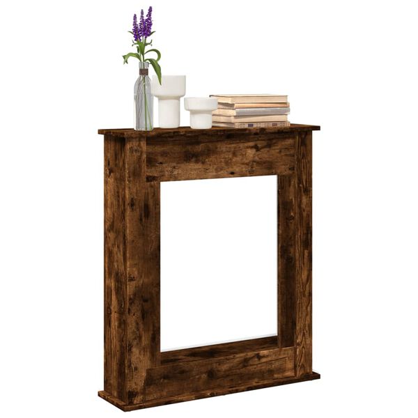 VidaXL Cadre de cheminée chêne fumé 75x20x87,5 cm bois d'ingénierie