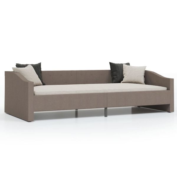 vidaXL Lit avec USB Taupe Tissu 90x200 cm