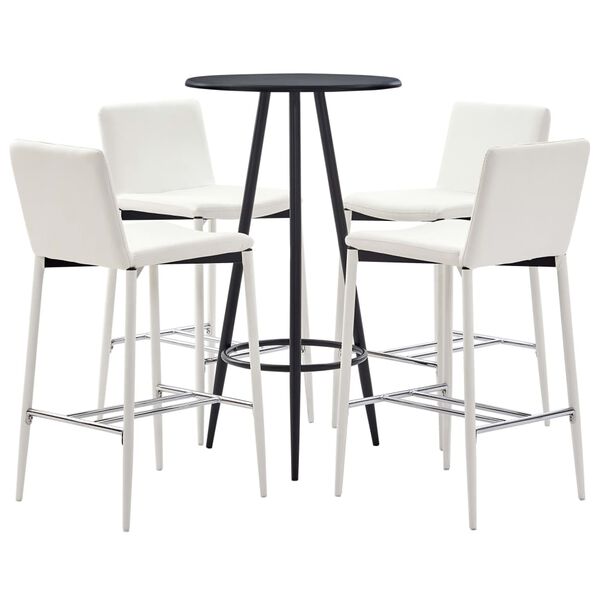 vidaXL Ensemble de bar 5 pcs Similicuir Blanc