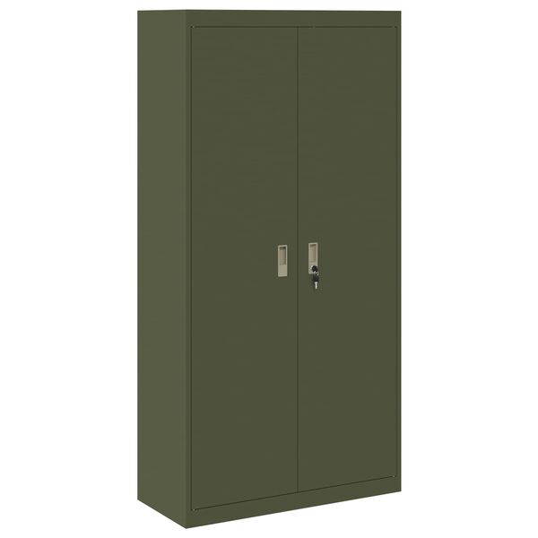 vidaXL Armoire de rangement 2 pcs Vert olive 90 x 40 x 180 cm