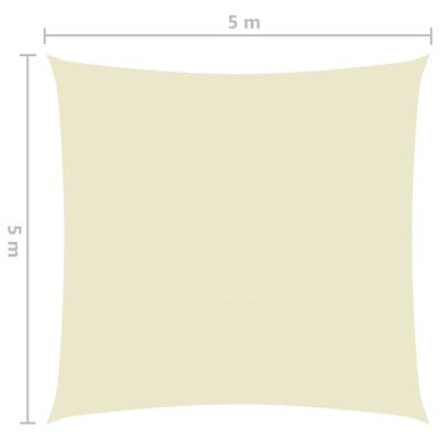 vidaXL Voile de parasol tissu oxford carré 5x5 m crème