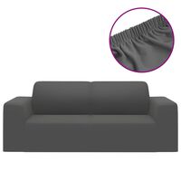 vidaXL Housse extensible canapé 2places Anthracite Jersey de polyester