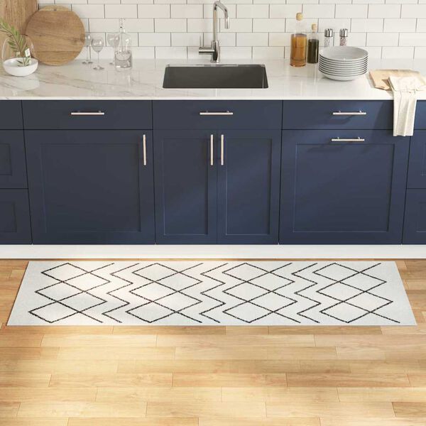 vidaXL Tapis de Cuisine Blanc 180 x 60 cm Velours