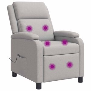 vidaXL Fauteuil de massage inclinable Gris nuage Tissu