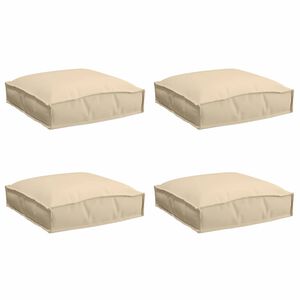 vidaXL Coussin 4 pc Tissu Oxford Beige 40 x 40 x 8 cm
