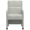 vidaXL Chaises de Salle &agrave; Manger avec Roues 2 pcs Gris clair Velours
