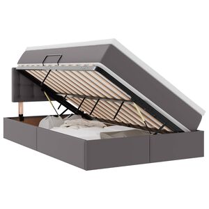 vidaXL Lit avec rangement et matelas Gris 120 x 190 cm Simili cuir