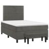 vidaXL Sommier &agrave; lattes de lit et matelas Gris fonc&eacute; 120x200cm Velours