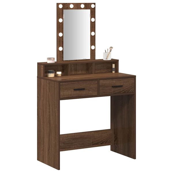 vidaXL Table de Toilette Marron 79 x 41 x 140 cm Bois d'ing&eacute;nierie