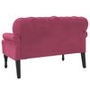 vidaXL Banc avec dossier bordeaux 119,5x64,5x75 cm velours