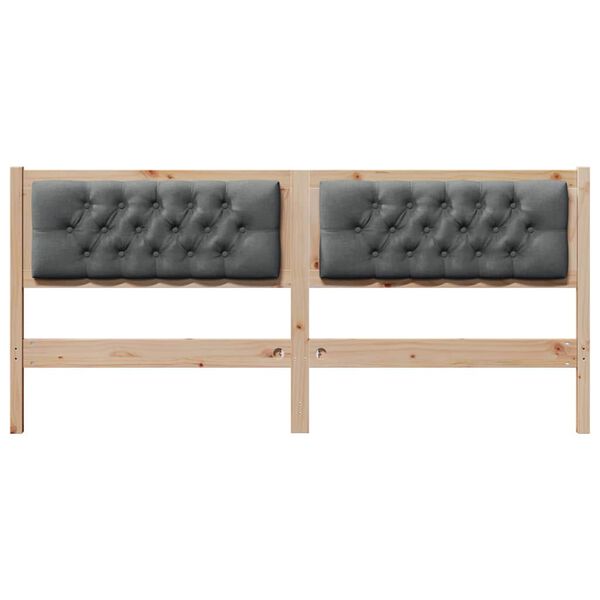 vidaXL T&ecirc;te de lit marron et gris fonc&eacute; 160 cm Bois massif en pin
