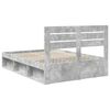vidaXL Cadre de lit Gris B&eacute;ton 150 x 200 cm Pin massif