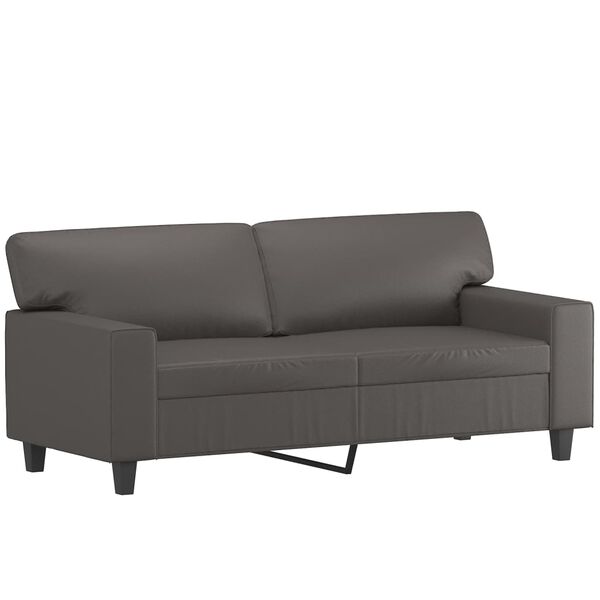 vidaXL Canap&eacute; &agrave; 2 places Gris 140 cm Similicuir