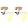 vidaXL Lampe murale industrielle/de plafond 2 pcs Blanc 20x25 cm E27